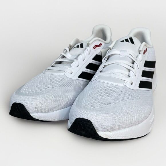 Adidas Runfalcon 5 Men\'s Sz 8 White Black Red Scarlet Jog Walk Shoes IE8818 New main image 4